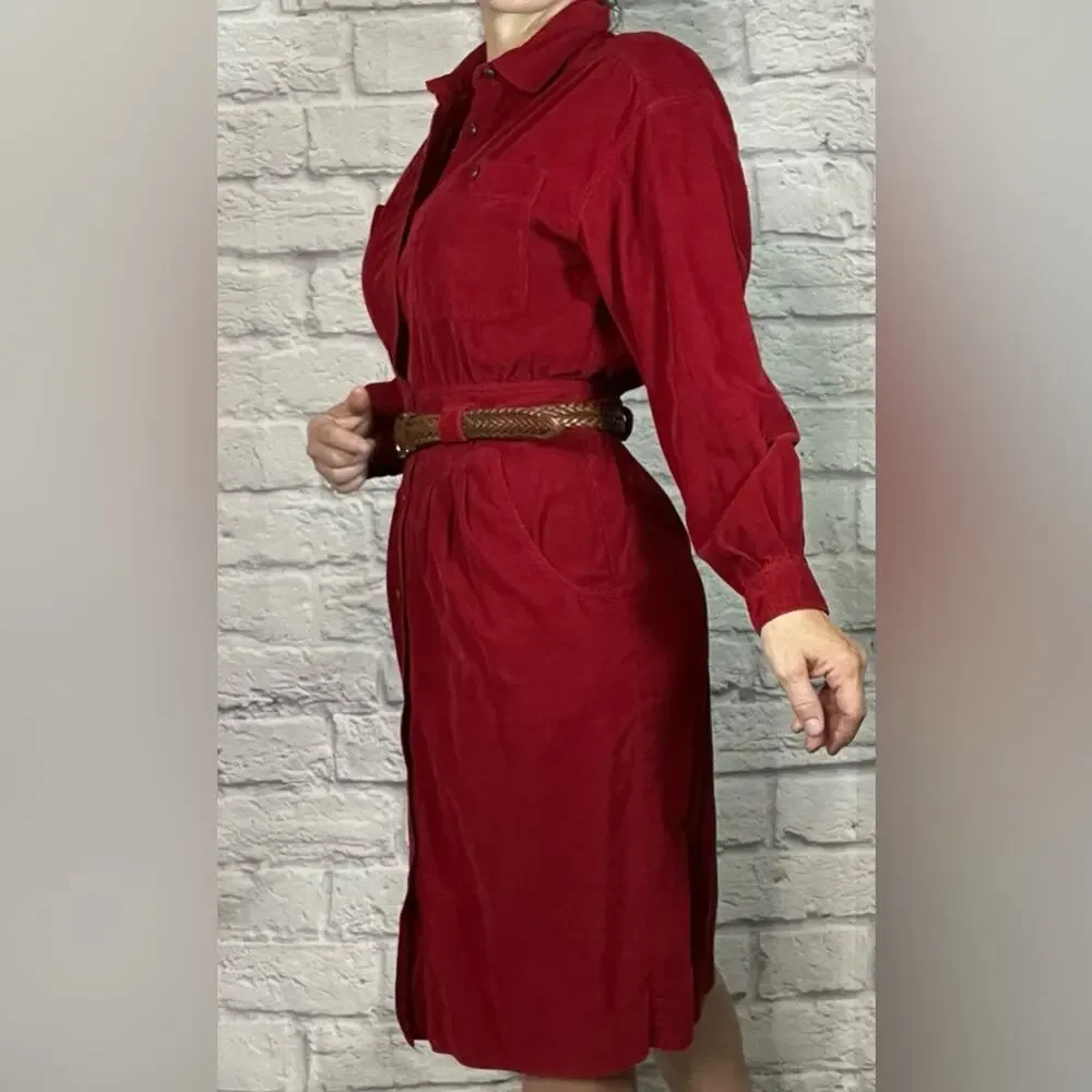 Vintage 90’s Liz Claiborne Red Corduroy Dress